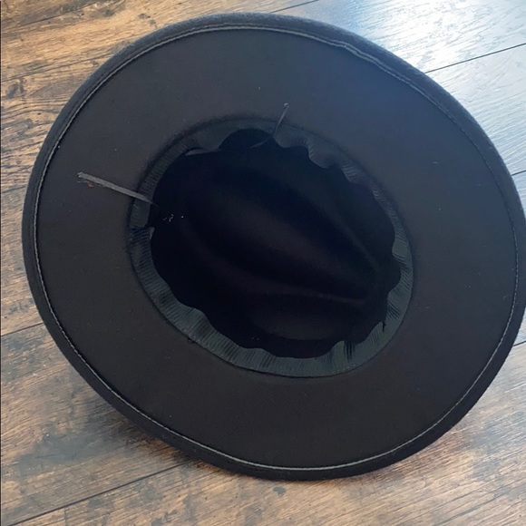 Black Wool Felt Fedora Hat - Picture 3 of 4